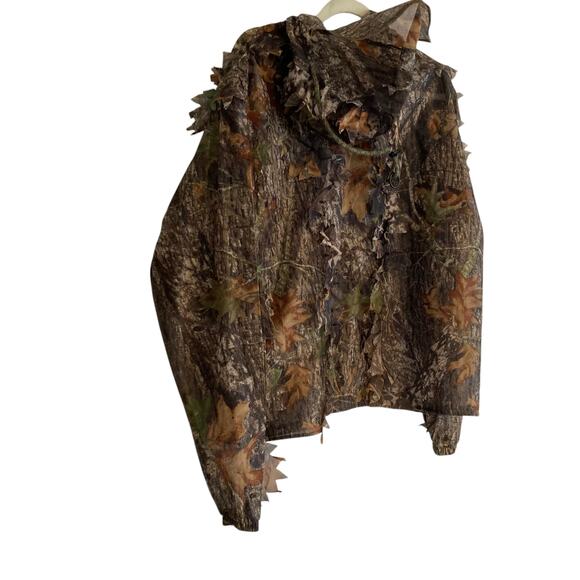 Underbrush Mossy Oak Break Up Camo Hooded Ghillie 3D Hunter Jacket Size Medium - Picture 15 of 16
